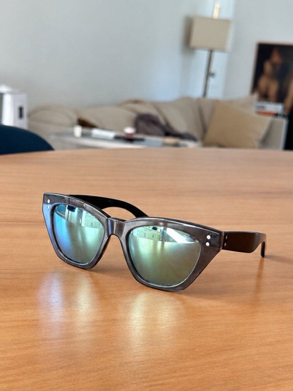 OXYDO OX 1085/S Cat-Eye Sunglasses Grey Black Mirrored Lenses
